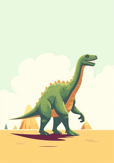 dinosaur clipart of a dinosaur walking, transparent png clipart png, in the style of jean jullien, light yellow and green, traditional animation, large-scale minimalist, duckcore, 1000–1400 ce, paul corfield