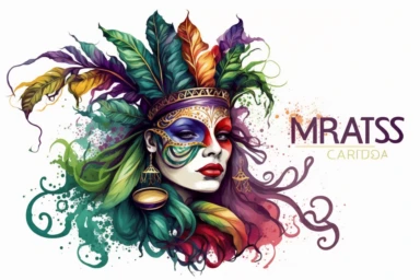 mardi gras illustration, clip art white background