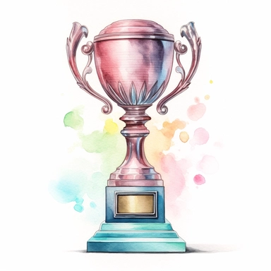 a award, clipart, realistic, detailed, pastel watercolor