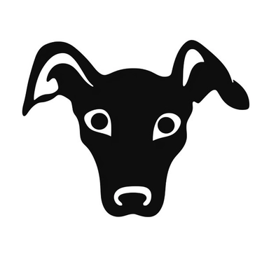 Simple monochrome outline of a front facing Italian Greyhound puppy head peeking with front paws, dog paws showing, cute, clipart, flat 2d vector, minimalist, black and white, svg cut file, line art drawing