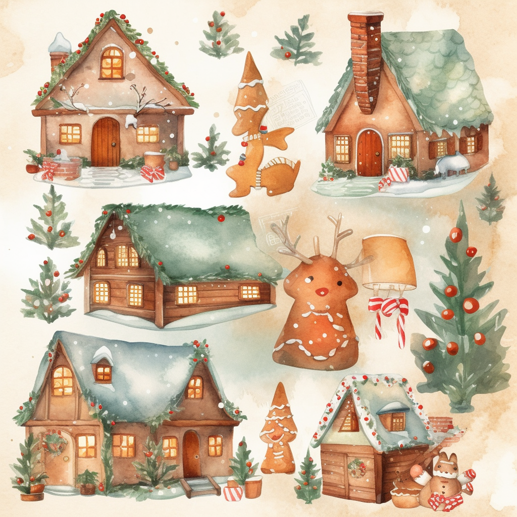 gingerbread tree cliparts