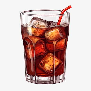 illustration of drinks, coca cola, fanta, clipart, isolated image