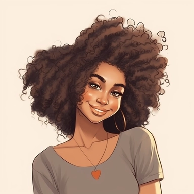 ultra detailed Black Girl Self Love Clipart , solid white background, beautiful , Self-Love and Confidence, super cute, super cool, Wavy hairs , contour, portrait photography by ANIMATION