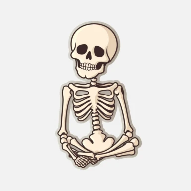 Bone, sticker, white background, minimal, vector style, simple, clipart