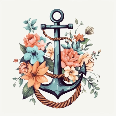 floral anchor clip art