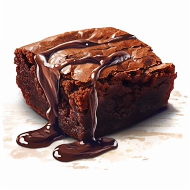 chocolate brownie clipart, HD, on white background-- ar 3:2