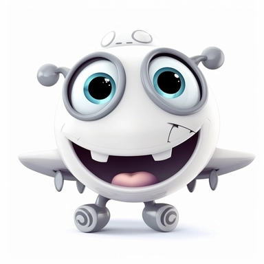 fantasy happy cute airplane mamal face, cartoon, clipart, mascot, isolated on white background