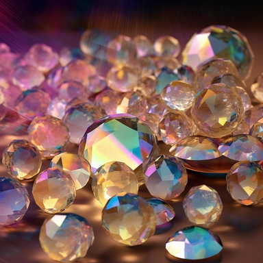 Generate a clipart toned down lens flare lighting luxury festive big glass snow covered fruits snowflake frozen winter crystal leaves fruits holographic iridescent prism plastic glitter roughly golden bokeh colorfull blurred abstract sparkle shiny aesthetic. truly timeless elegance premium luxury AAA+ opal adularescence incorporating precious gemstone gold druzy treasure delightful expensive big very clearly baroque pearl luster organic forms gold plated fresh water pearls ornate seamless patter