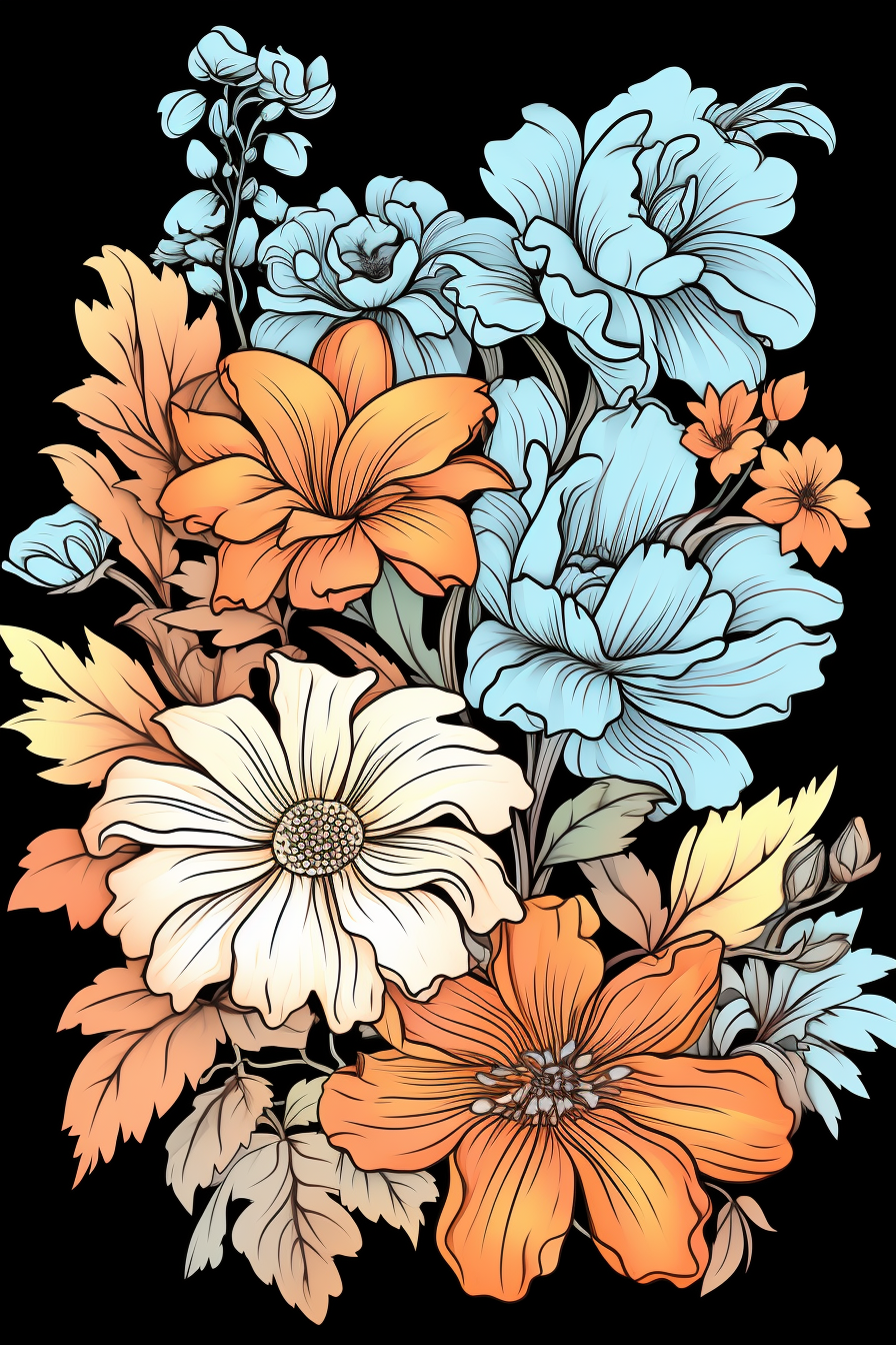 black flower cliparts