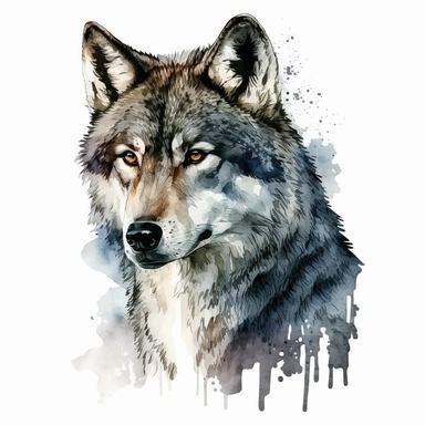 Browse through 367 watercolor wolf stock illustrations and vector graphics to find a single cute watercolor wolf clip art with a plain background [1], The wolf in the clip art has a whimsical and friendly expression with big, bright eyes and a round snout. The watercolor style is soft and delicate, with shades of blue and gray creating a calm and peaceful atmosphere. The wolf stands in front of a plain white background, making it perfect for any project. [2], The cute watercolor wolf is set in a