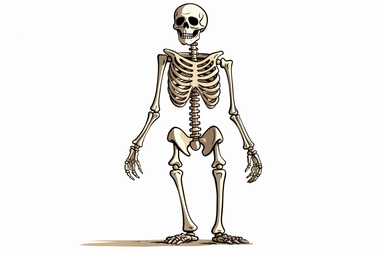 Skeleton, clipart, white background, cartoon ,