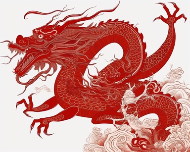 chinese dragon clipart, red dragon clipart, in the style of stanley donwood, allegorical symbolism, kara walker, ultrafine detail, traditional vietnamese, high quality photo, flowing lines--iw2