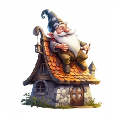 House Gnome, Roof, clipart on white background