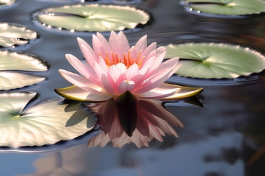water lilly flower clipart, flooded sun, realistic photo, photography, 8k