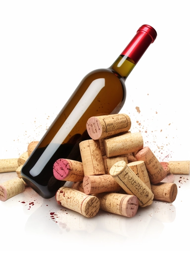 open wine bottle with cork clipart, white background,