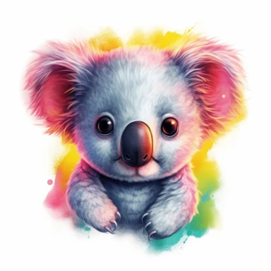 Clipart baby koala bear, bright color