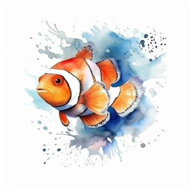 watercolor sea clown fish, different species clipart on a white background - <@412499770695745538> (relaxed)