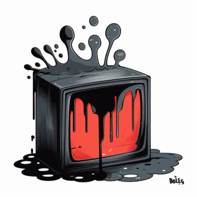 big box tv melting clipart , logo style