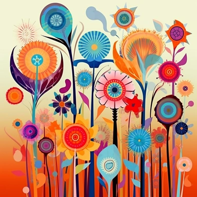 abstract flowers clip art