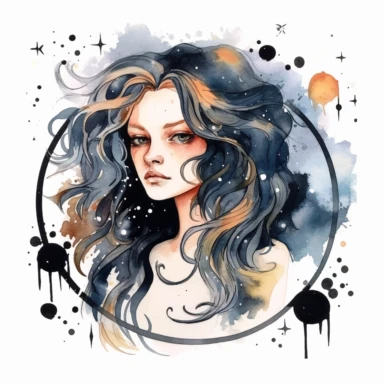 zodiac sign leo, gothic theme, stylized, oldschool, watercolor, painting, minimalistic, simple, clipart, white background