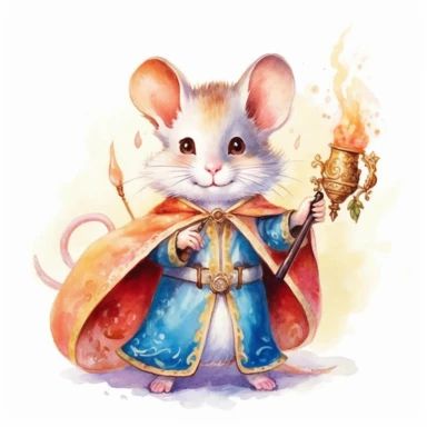 a fairytale mouse dressed in noble attire through a captivating watercolor clipart, where each stroke of the brush reveals their intricate costumes and royal charm, inviting you to join their whimsical adventures, 8k, fantasy style, white background