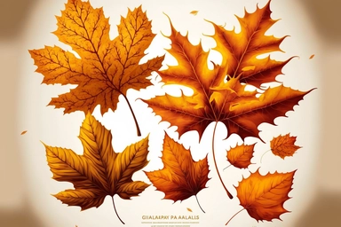 autumn maple leaves, orange fall leaf, thanksgiving or halloween design elements in orange red and yellow autumn colors, seasonal clip art or png design elements for border or background illustrations