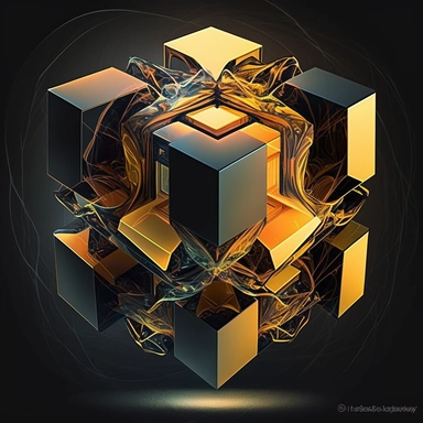 tesseract, abstract in style of clipart