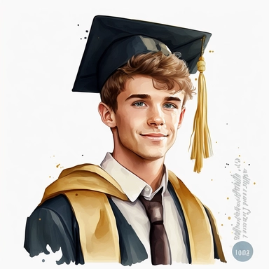 Gold Graduation Graduate Clipart College Boy High School Grad PNG Graduation College Grad Boy Illustration Student Graduation Day Print PNG