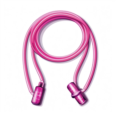 transparent pink jump rope for the gym, clipart