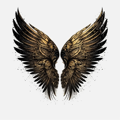 abstract devil wings, devil wings clipart, black colors Feather wings png, dark angel wings png, Angel clipart, Spiritual clipart, abstract clipart, Feather png ,vector , white background , plain white background,vector,hd,4k,8k,side view ,symmetric , armor plated , golden plated
