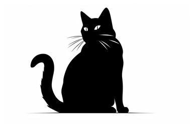 cat outline clipart, white background