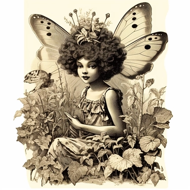 vintage clipart illustrations from a book on afrocentric faeries