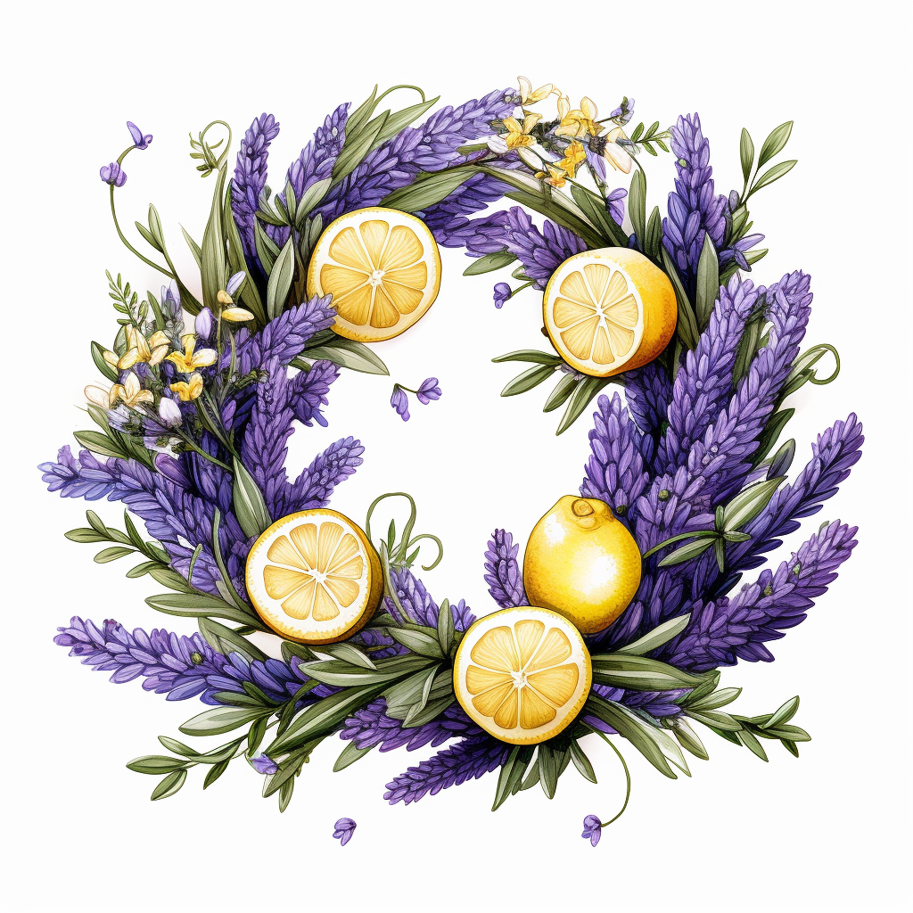lavender wreath cliparts