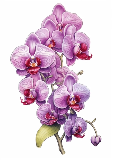 In the midst of your design journey, it's time to create eye-catching orchid clipart that will add a touch of sophistication to the corners of invitations. Your task is to develop a versatile orchid clipart design, isolated on a clear white background. Consider the lines, shapes, and intricate details that make orchids unique. Embrace your artistic style, whether it's whimsical, realistic, or minimalist, and create a set of clipart elements that capture the essence of these enchanting flowers. S