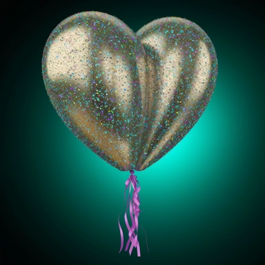 holographic glitter balloon with string clipart