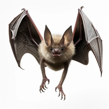 high def photograph clipart vector image with plain white background of a hyper realistic high definition photograph of a cave myotis bat. extremely detailed. 35mm lens. 8k. Ultra HD.