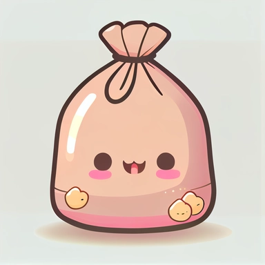cute clipart money bag, kawaii