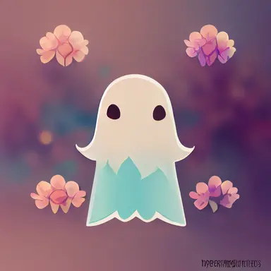 cute ghost clipart in a grid, OrientalLight, flowers, heart Pastel colors, Trending 8k, anime style, dynamic lighting, cinematic,