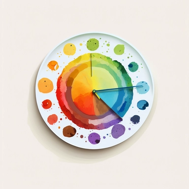 a homemade clock using paper plates and help your child practice counting and telling time, flat vector clipart for kids, bright color, Minimalist cartoon style, creative design with watercolors, white background