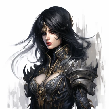 beautiful ADEPTA SORORITAS warhammer 40k fantasy character, dark hair, paint art style, clipart, white background, superrealistic, one of a kind
