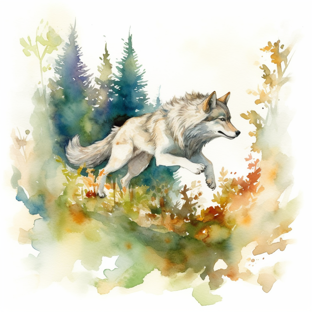 green wolf cliparts