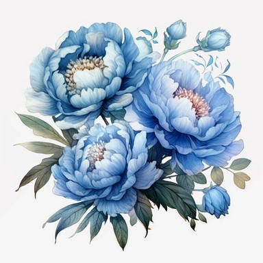 Watercolour realistic pastel blue peonies intricately realistically detailed pastel blue peonies, PNG image, transparent background ,ultra highly detailed, 18k, sharp focus, bright photo with vibrant colours, digitally enhanced,photographic, enhanced graphics, png format, straight, sharp focus, bright lighting, intricate detailed png image ,high definition,300dpi,graphic clipart,computer graphics