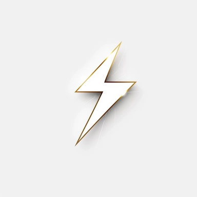 Horizontal minimalistic lighting bolt vector graphic clipart. White background.