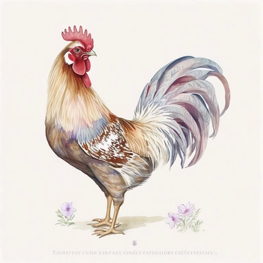 Cute - french style rooster clipart, 1960, in the style of realistic watercolors, childlike innocence and charm, adorable eyes, rosy cheeks, shy posture, feminine sensibilities, realistic drawing in storybook illustration, pencil drawing by Angela Barrett, Elsa Beskow 300 DPI, valentines day themed, white background