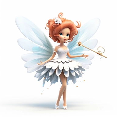 clipart of whimsical fairy with delicate wings, magical wands, and joyful pose with a white background in a magical and enchanting style, hidden hands and fingers, lovely, whimsical, 3D vector art, cute and quirky, fantasy art, Adobe Illustrator, hand-drawn, digital painting, character-focused, 4K resolution, photorealistic rendering, character-focused and chess pieces, using Cinema 4D, aquarelle painting, romantic light, ultra-details, photorealistic, realistic ,gel lighting, Cinematic, Filmic,
