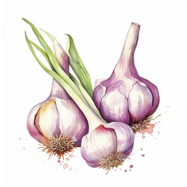 garlic clipart, aquarell, UHD,