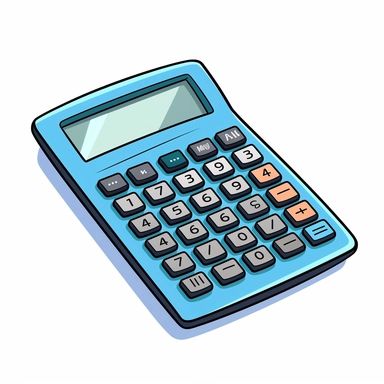 Clipart of a calculator for math class, Hand Drawn Back To School Clip Art, white background