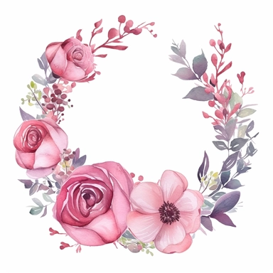 watercolor flower clipart,rose bouquet,pink flower frame,Floral arrangements,Wedding Clipart,pink circle made of flowers