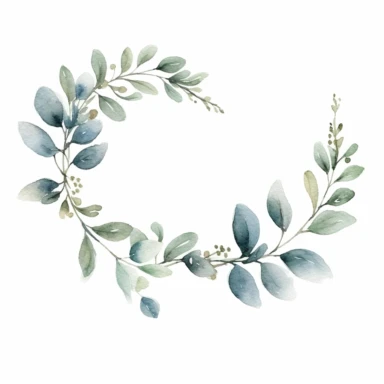 Adorable watercolor retro garland of pale little and delicate leaves for wedding invitation, watercolor clipart, high quality clipart, no background, high details