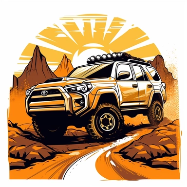 Toyota 4Runner aggressive off-road terrain clipart